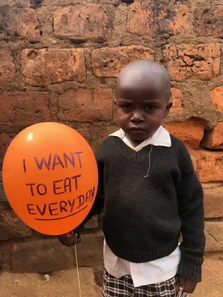 student in shining star center of orphans